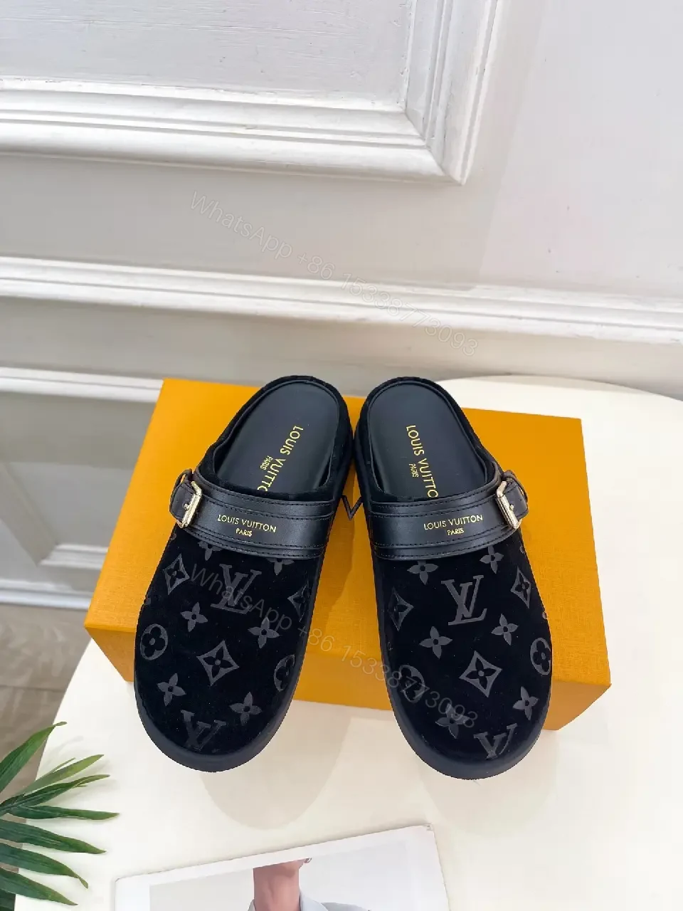 View 7 of Velvet Monogram Slip-Ons: Luxe, Comfortable Mules