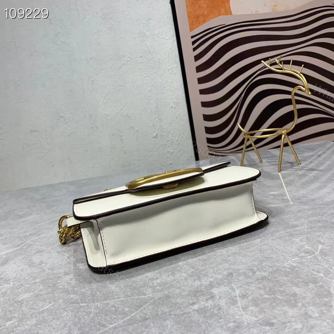 View 4 of VALENTINO LO? SMALL SHOULDER BAG IN CALFSKIN WHITE