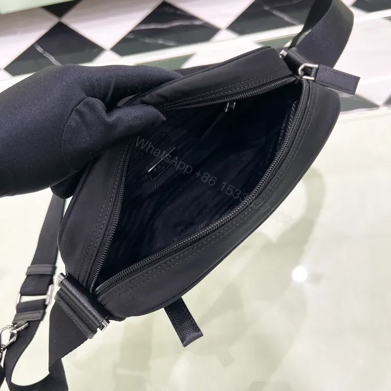 View 7 of Prada-Inspired Compact Nylon Crossbody Bag - Modern Luxe