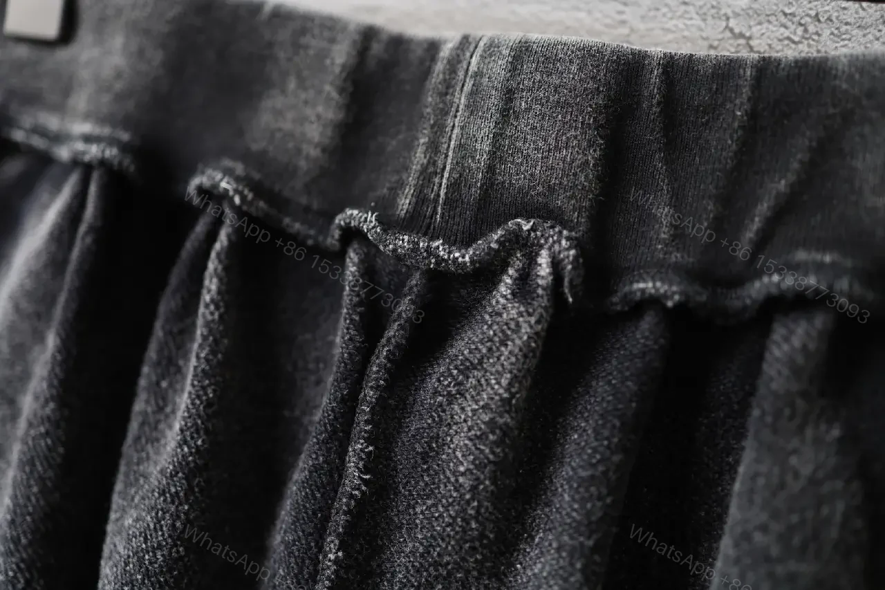 View 7 of Black Denim Drawstring Shorts - Balenciaga Logo Style