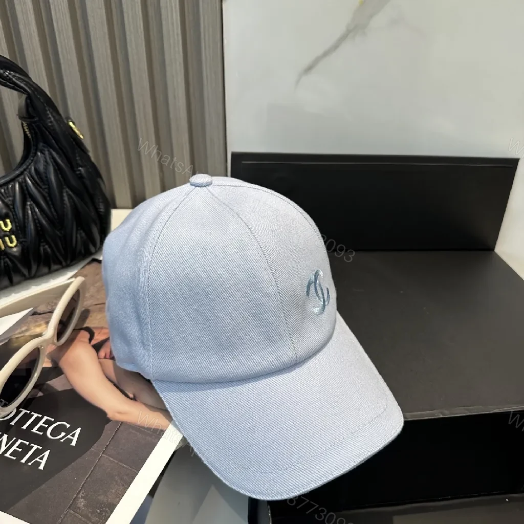View 4 of Light Wash Cap with Subtle Monogram—Premium, Curved Brim Cap