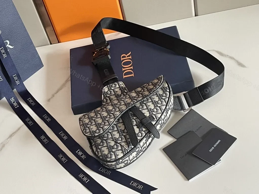 View 4 of Charcoal Dior Oblique Crossbody: Compact Luxury Bag