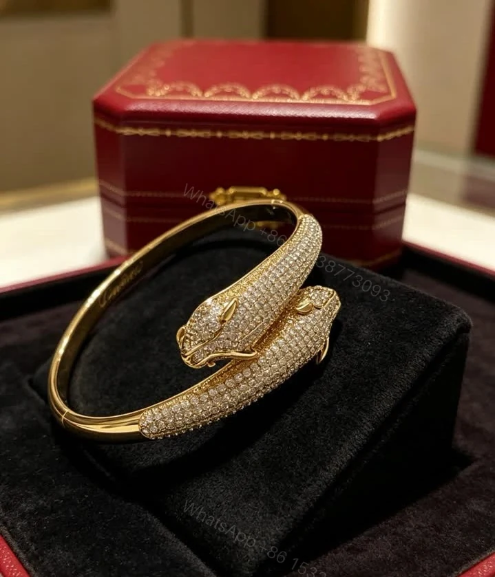 View 4 of Cartier Replica Panthère Double Head Pavé Bracelet