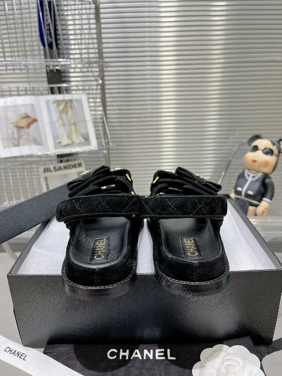 View 3 of Chic Pearl-Strap Sandals — Velvet Gloss, Iconic Style