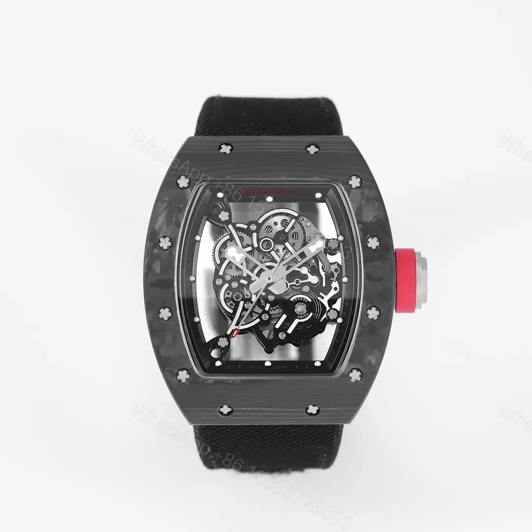 JB Factory KU+ Black Carbon Fiber Skeleton Watch — view 1