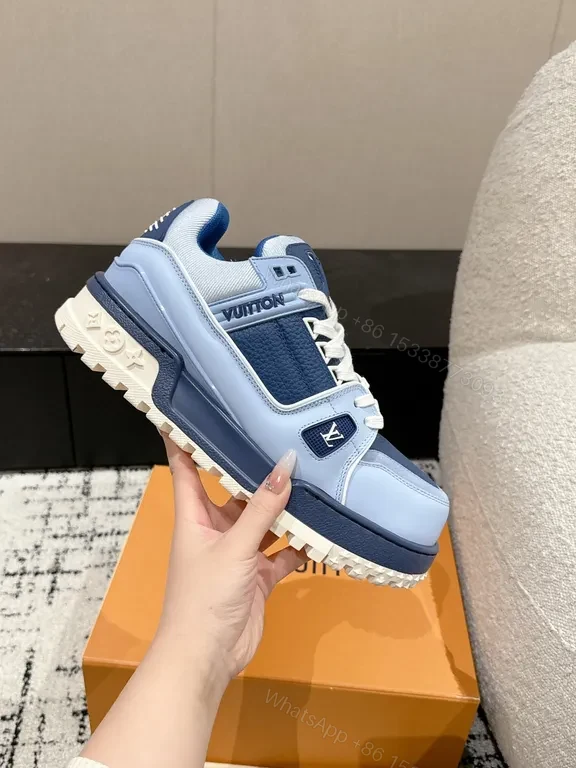 View 4 of Denim-Inspired LV High-Top Sneaker with Comfort