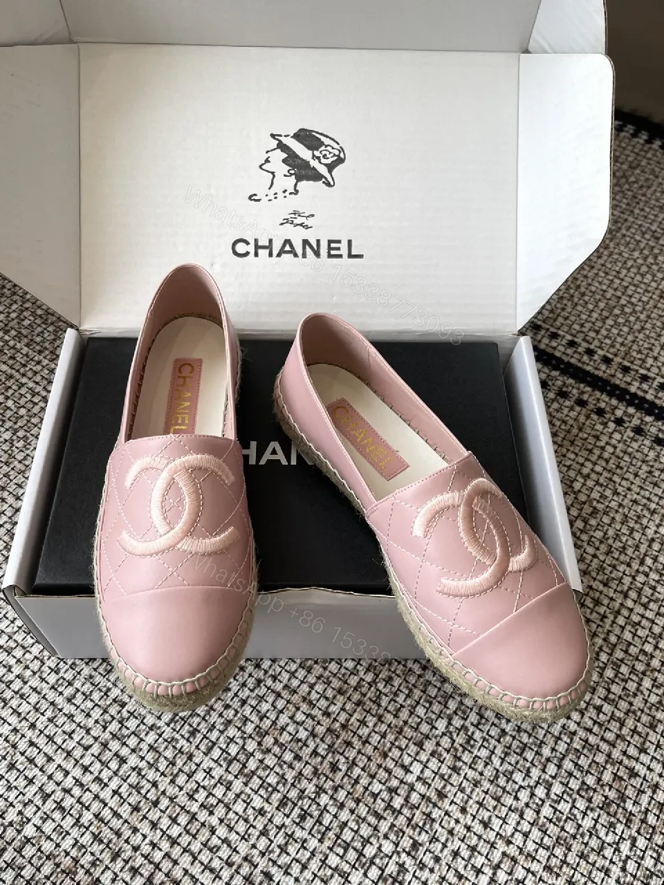 View 4 of Soft Pink Quilted Espadrille Loafers - All-Day Comfort Shoes