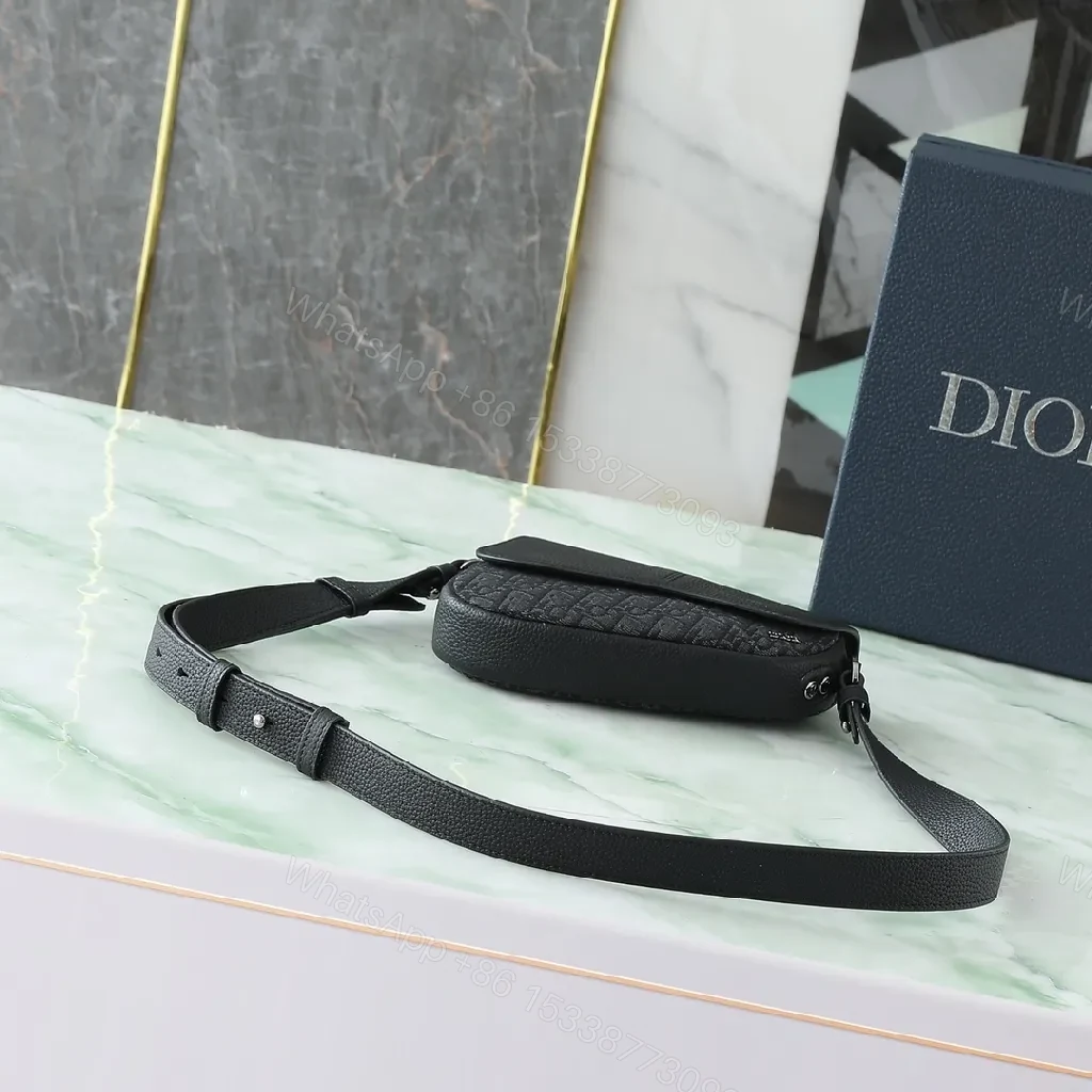 View 6 of Textured Black Crossbody: Compact, Designer-Inspired Style