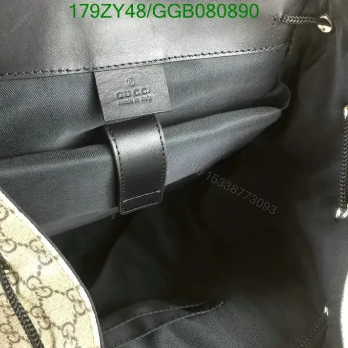 View 11 of Gucci GG Supreme Black Canvas & Leather Backpack GGB0808905 1:1