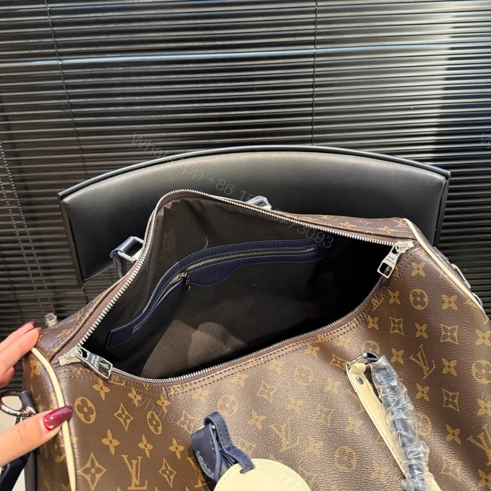 View 7 of Louis Vuitton Keepall Bandoulière 50 Monogram Canvas Light Yellow 45cm