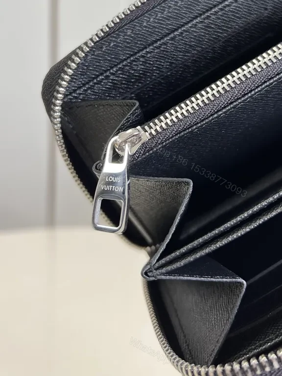 View 3 of Graphite LV Monogram Zip Wallet: Sleek, Secure Everyday Carry