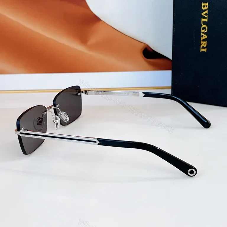 View 9 of Chic Minimalist BVLGARI Sunglasses: Matte Metal, - Sunglasses