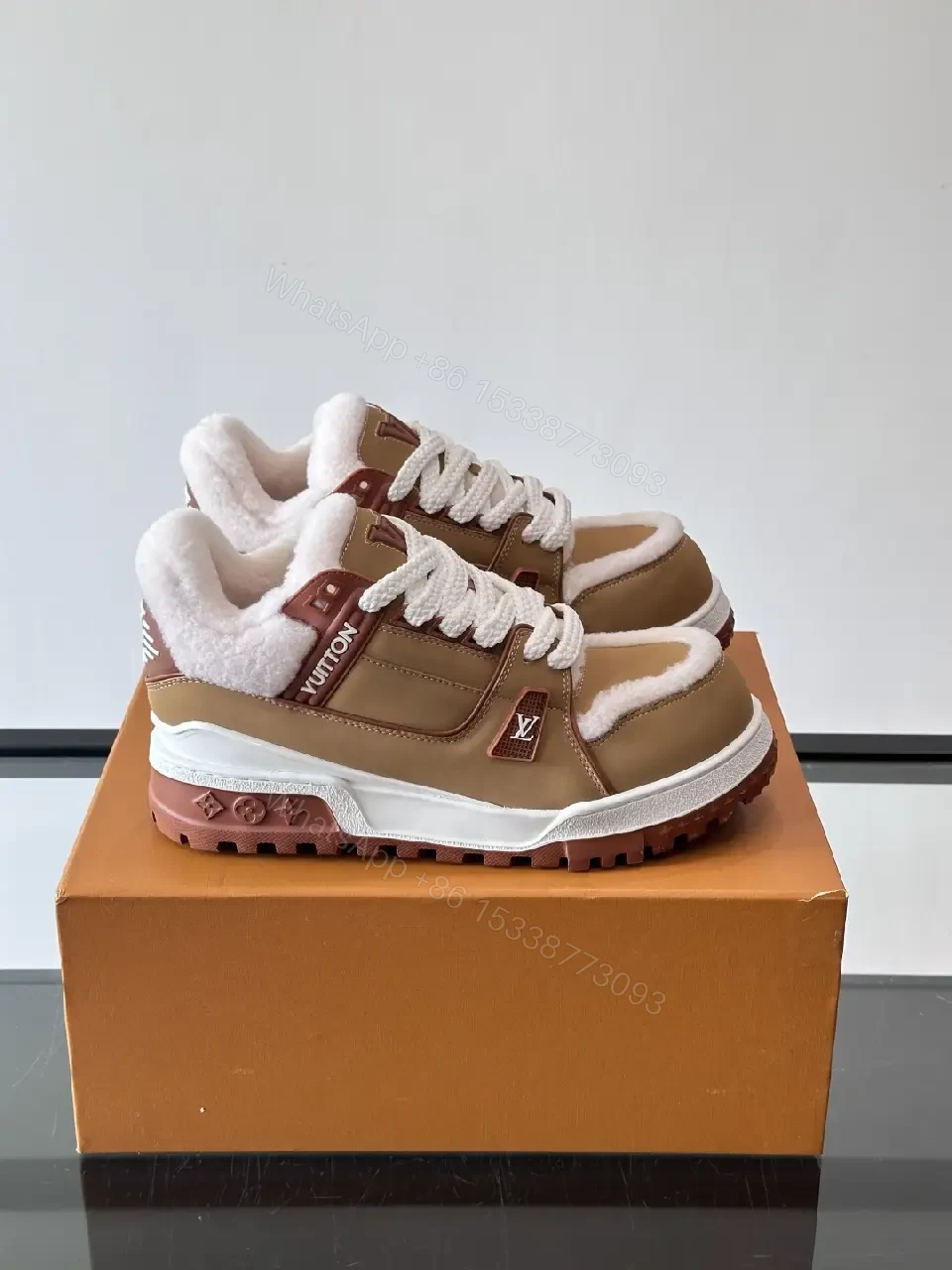 View 8 of Bold Leather Sneaker: Plush Comfort & Warmth Texture