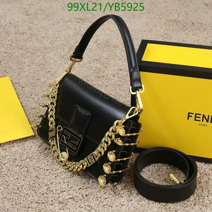 View 12 of Fendi Baguette Brooch White Leather Bag YB5925