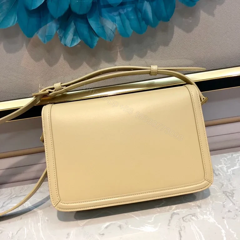 View 4 of Refined Leather Crossbody: Y-Accent Designer-Inspired Bag