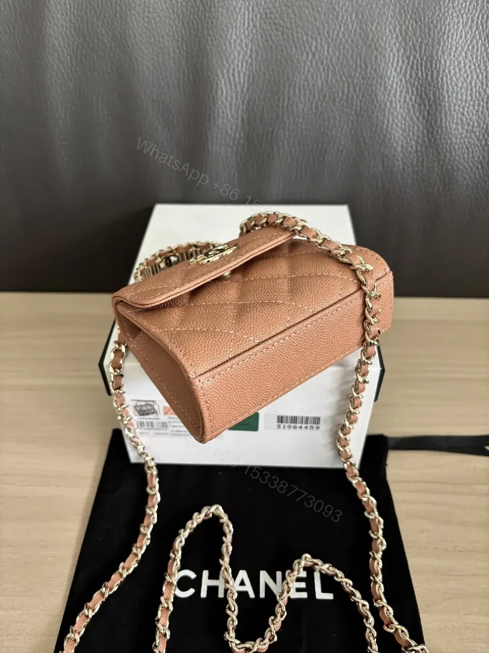 View 6 of Warm Quilted Mini Flap Bag, Chain-Shoulder, Luxe Texture
