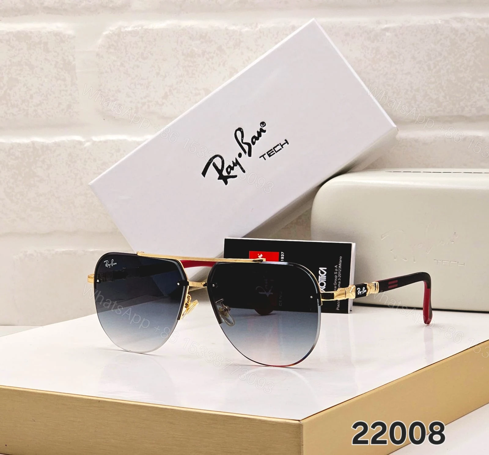 Ray-Ban Tech Square Metal Sunglasses Black Gradient — view 1