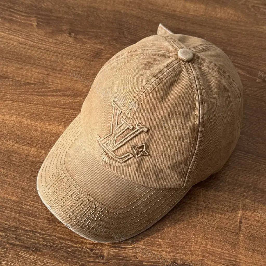 Textured Cotton Cap – Neutral Sand, Subtle Logo, Structured Style — view 1
