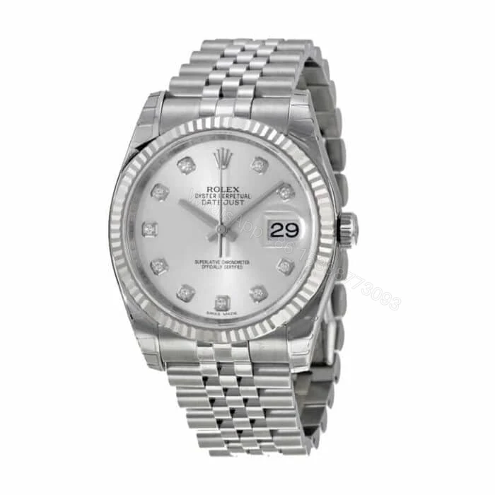 View 3 of Rolex Datejust 116234-0084 Super Clone : Steel Fluted Bezel Silver Dial 36mm