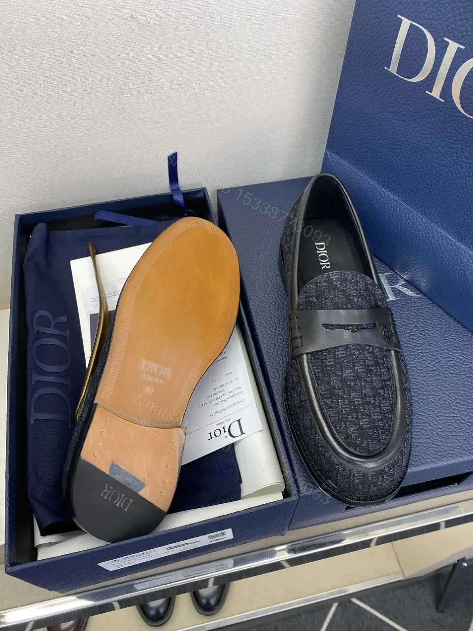 View 4 of Dark Denim Textured Driver: Premium Comfort Loafers for Everyday Sophistication