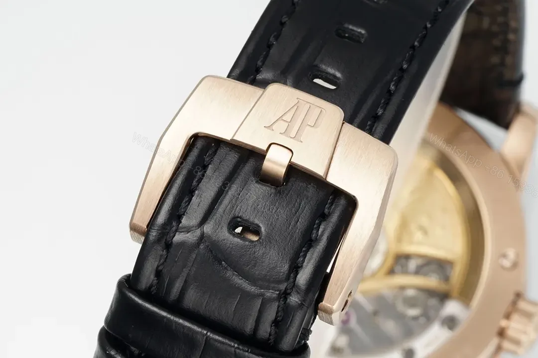 View 6 of APS Factory Audemars Piguet CODE 11.59 Blue Dial Three-Hand Automatic Watch – Rose Gold and Stainless Steel, 41mm