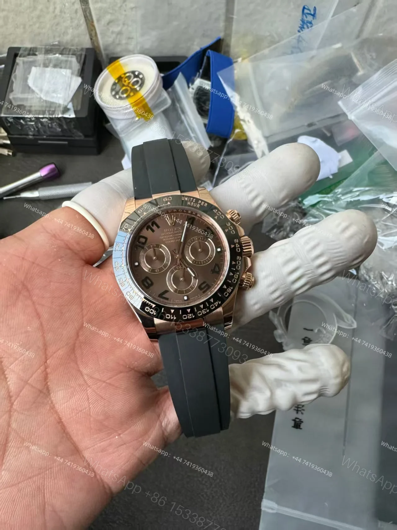 View 2 of Rolex Daytona Super Clone M116515LN-0015 Rose Gold Chocolate Dial 4130 Movement
