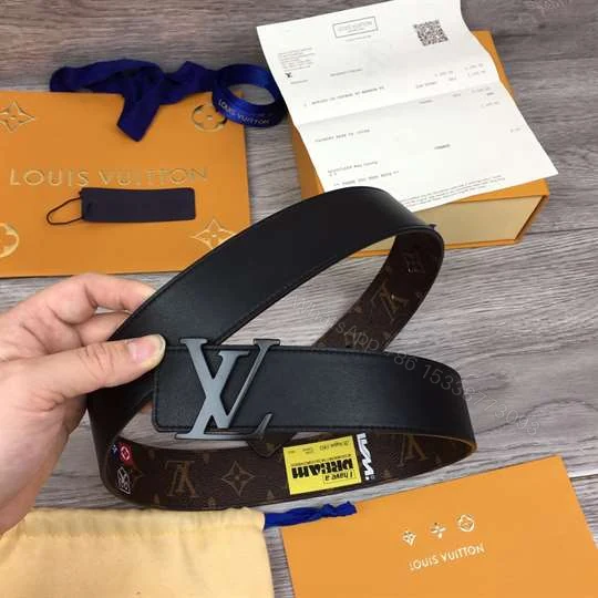 View 6 of LOUIS VUITTON LV INITIALES BELT MONOGRAM LOGO STORY 40MM BROWN – B129