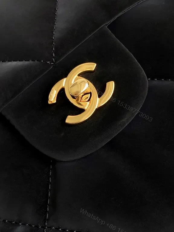 View 9 of Chic Quilted Black Bag with Gold Chain Detail - Compact Luxury