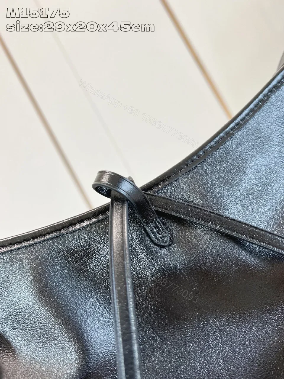 View 2 of Modern Black Leather Tote — Minimalist Luxury, Everyday Versatile Bag