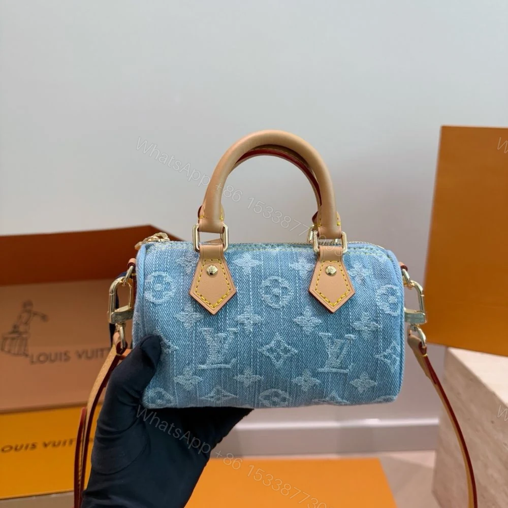 View 2 of Louis Vuitton Denim Blue Nano Speedy 16Cm M11212