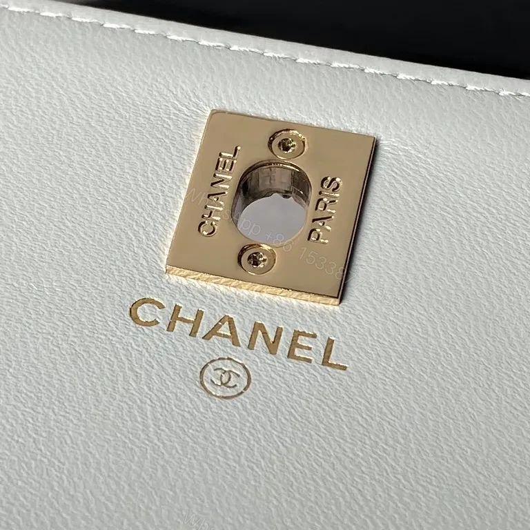 View 5 of Chanel-Inspired Quilted Mini Shoulder Bag with Gold Chain