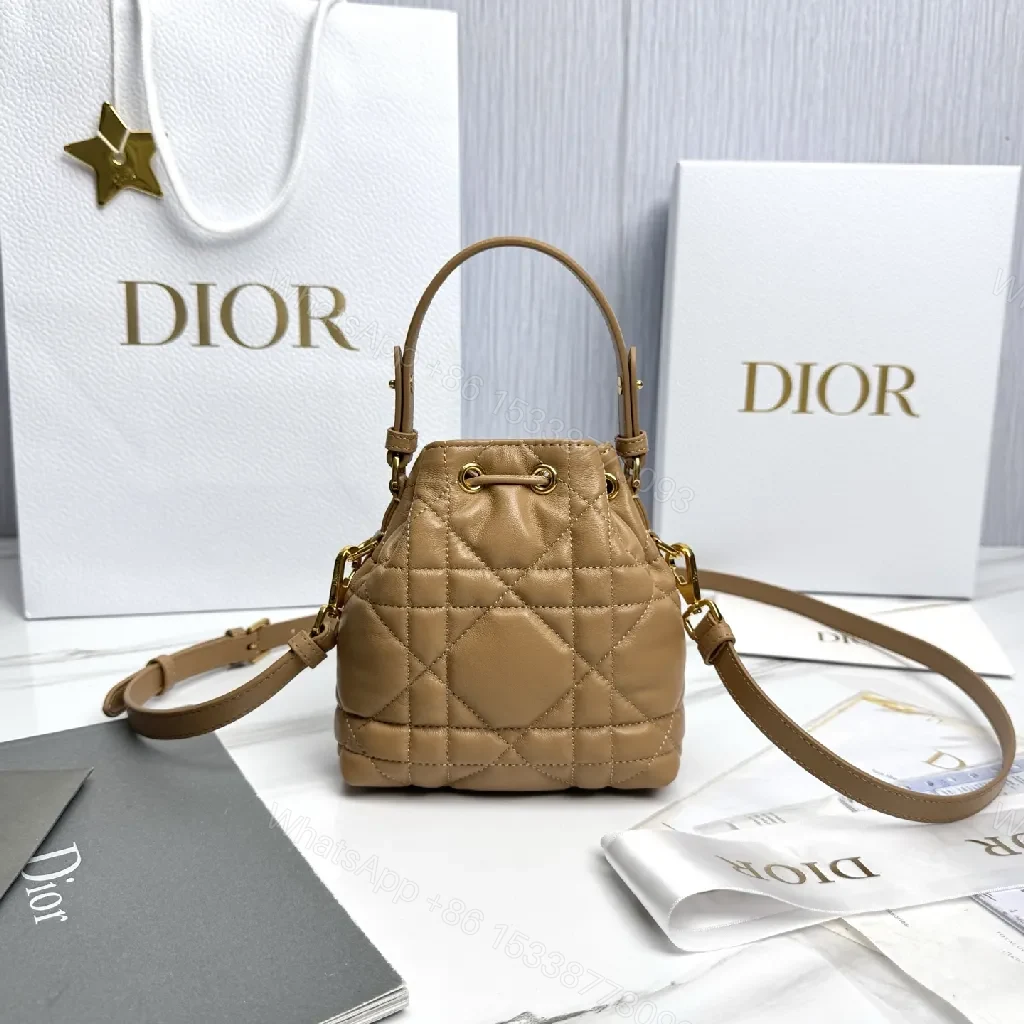 View 2 of Warm Quilted Bucket Bag - Gold Hardware Everyday Luxury