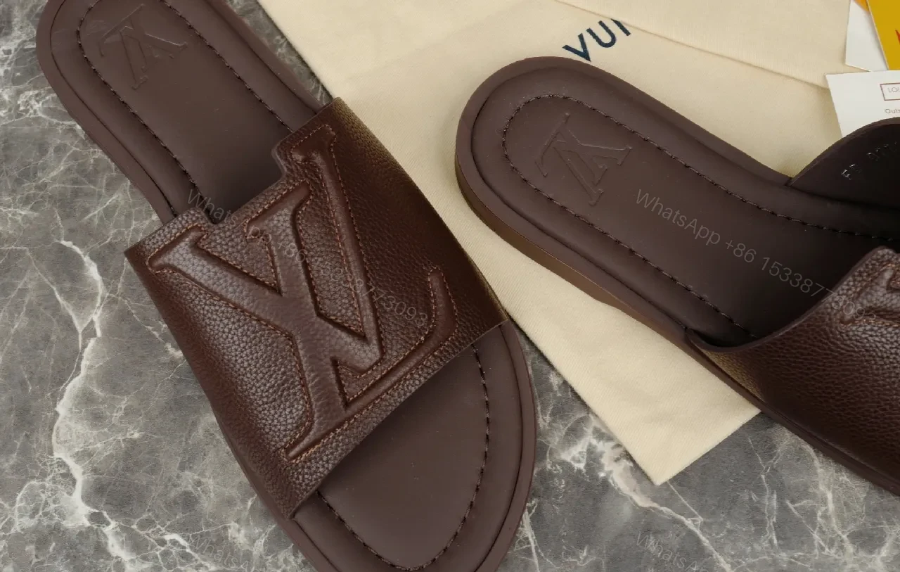 View 6 of Brown Leather Slide Sandals – All-Day Comfort, Subtle Luxury