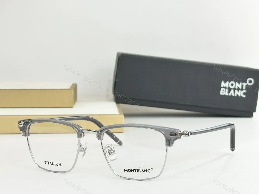 View 4 of Refined Titanium Half-Rrow Eyewear: Subtle Texture, Clarity