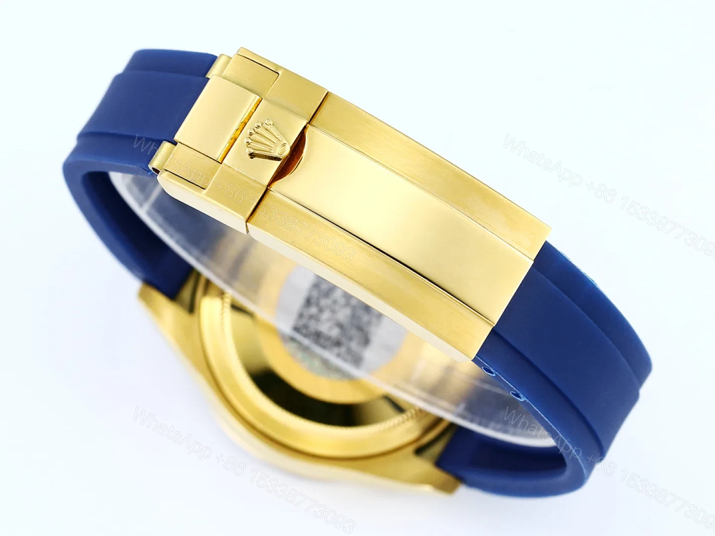 View 6 of Rolex Daytona Ruby Blue Strap Replica 43MM Exclusive Gold Case Edition RG-ROLEX-DAYTONA-RUBY-BLUE-43