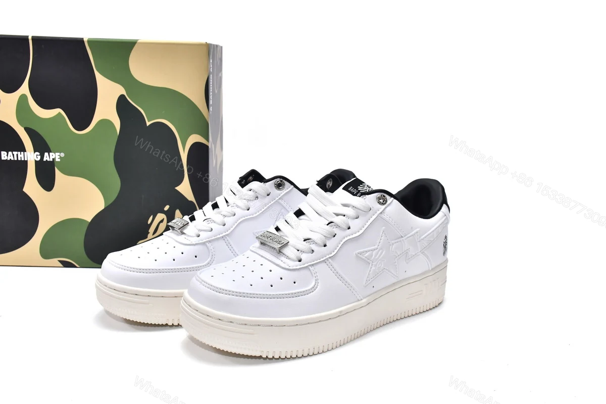 Cheap Fake Bape Sta Low White Black 1H70-191-022(BapeSta) — view 2