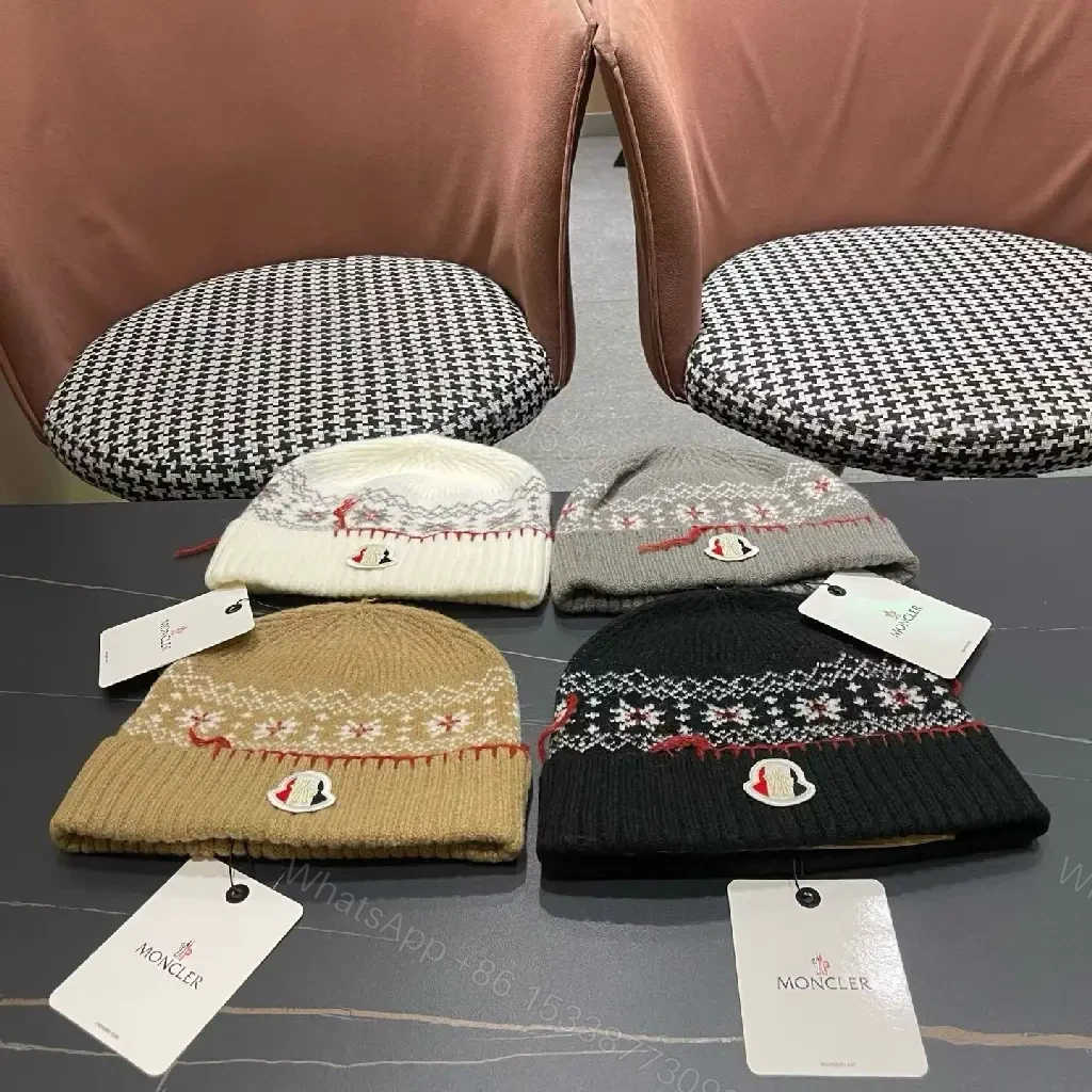 View 7 of Cozy Knit Beanie – Patterned Band, Premium Badge, One-Size