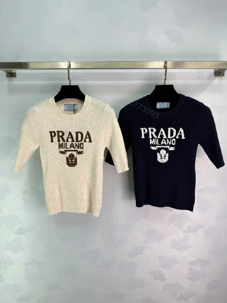 View 7 of Chic Knit Crewneck Sweatshirt with Bold Logo Detail