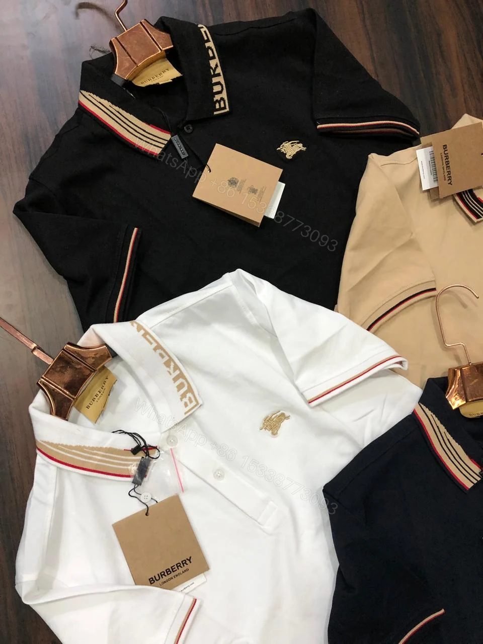 View 6 of FIRST COPY Burberry Imported Cotton Lycra Polos