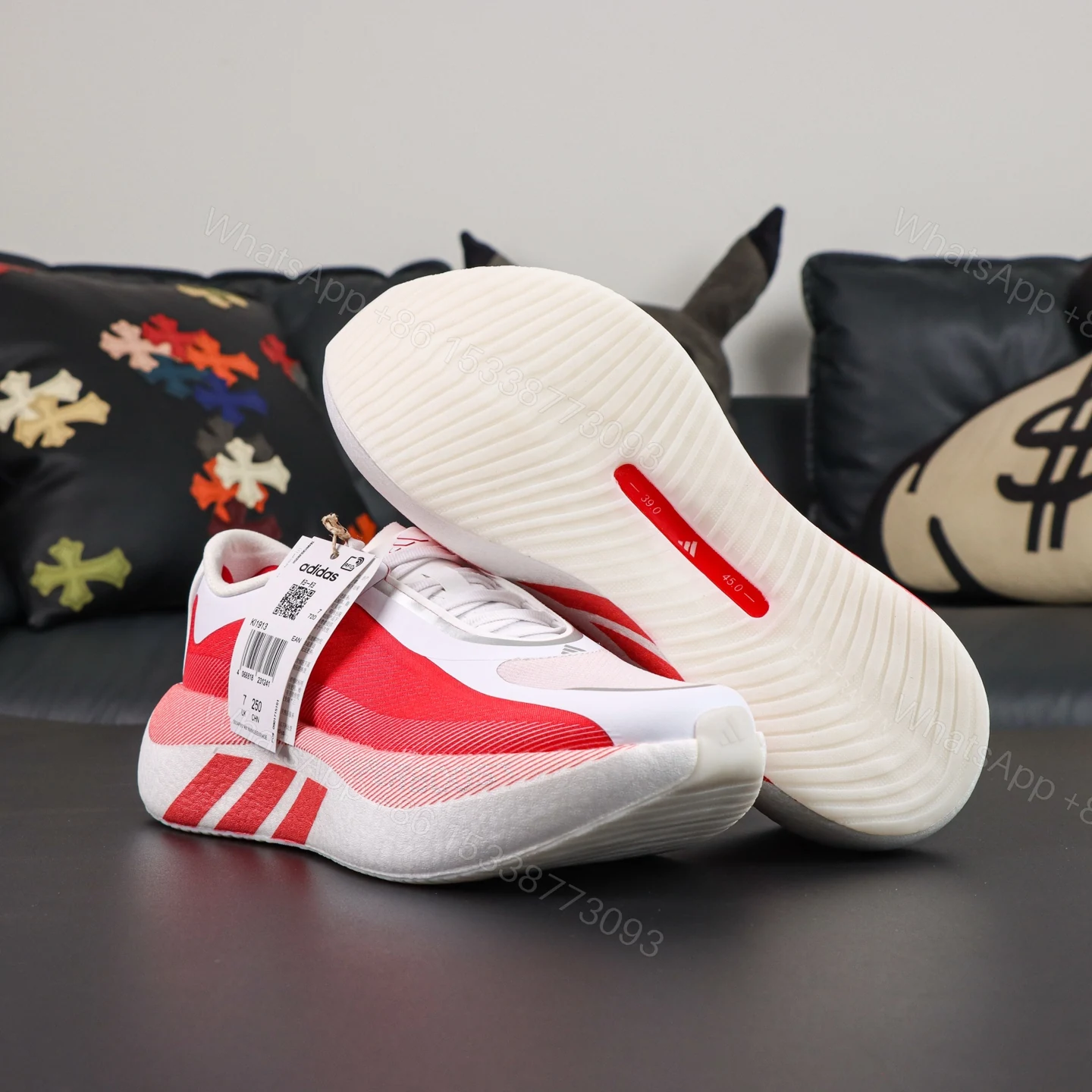 View 3 of Adidas Hyperboost Edge White Red