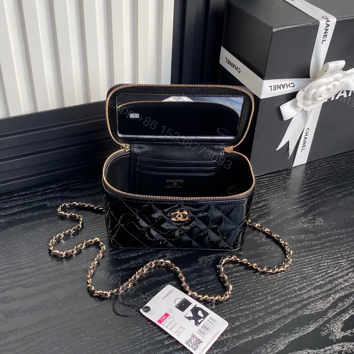 View 4 of Chanel Long Vanity Case Gold Hardware
