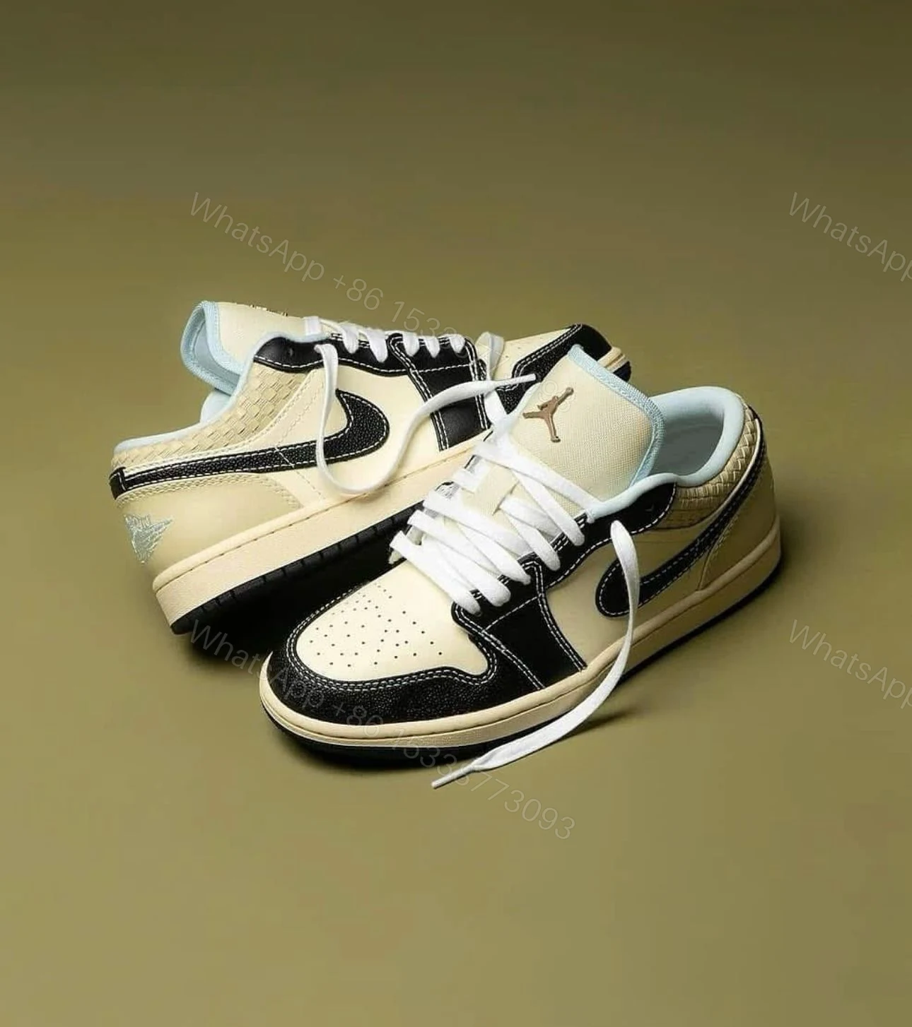 View 3 of FIRST COPY Nikee Air Jordan 1 Low SE COCONUT MILK BLACK