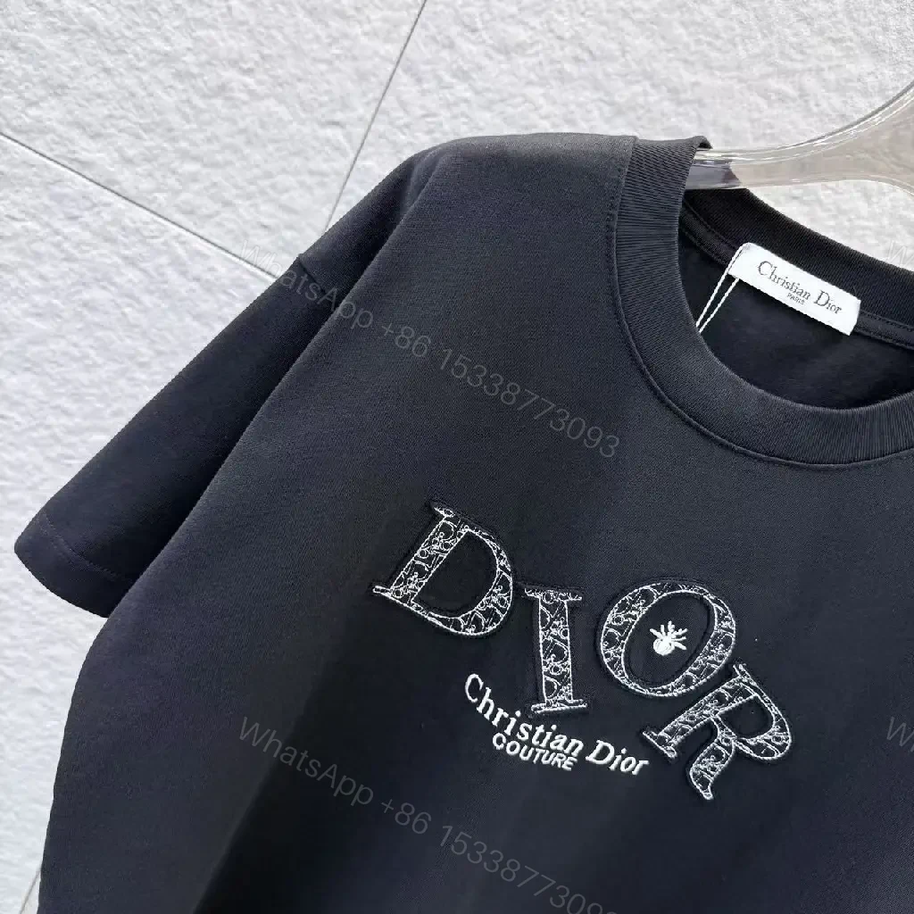 View 3 of Bold Luxe Monogram Tee: Black, Oversized Fit, Graphic Statement