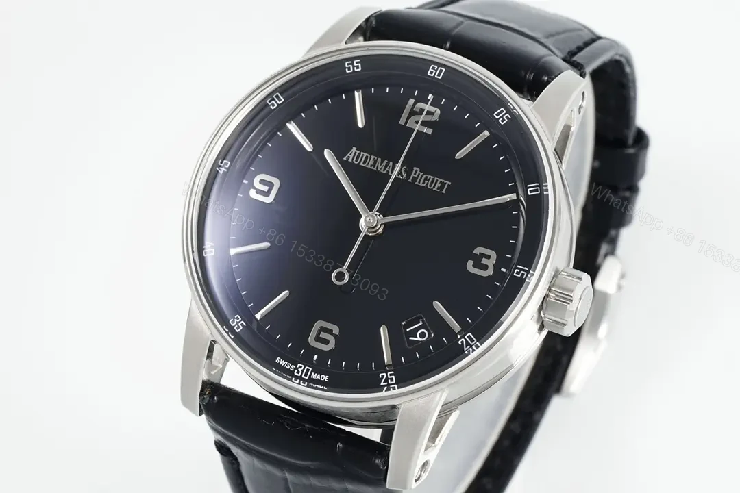 View 3 of ZF Factory Audemars Piguet CODE 11.59 Blue Dial Three-Hand Automatic Watch – 41mm Stainless Steel Case with Black Leather Strap