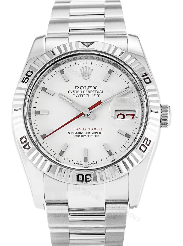 Replica Rolex Datejust Turn-O-Graph White Dial 116264 36 mm — view 1