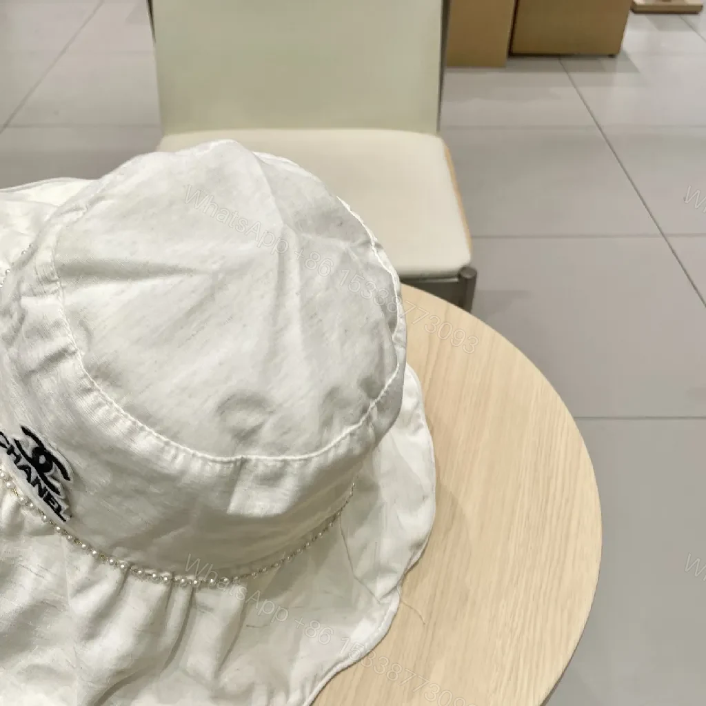 View 8 of Ivory Pearl-Trim Luxe Bucket Hat - Lightweight Style + Comfort