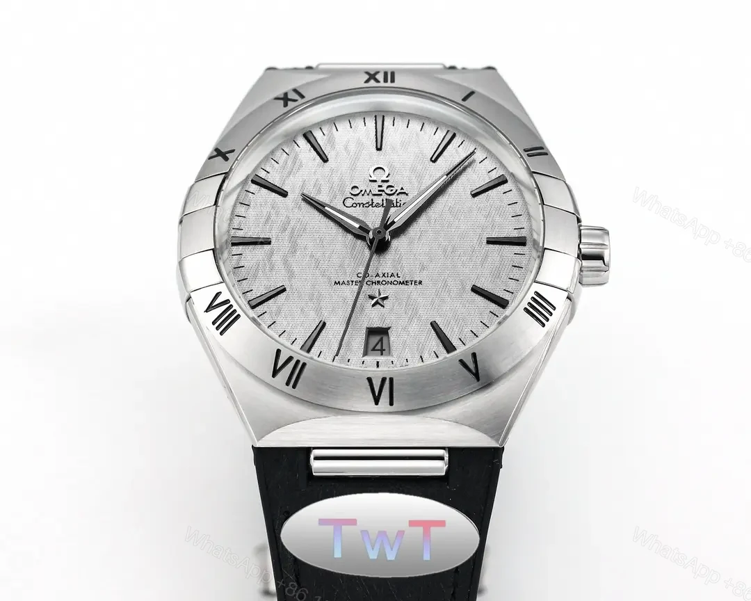 View 4 of Omega Constellation Meteorite Series 5th Generation Watch 41MM Silver Dial with Black Strap
