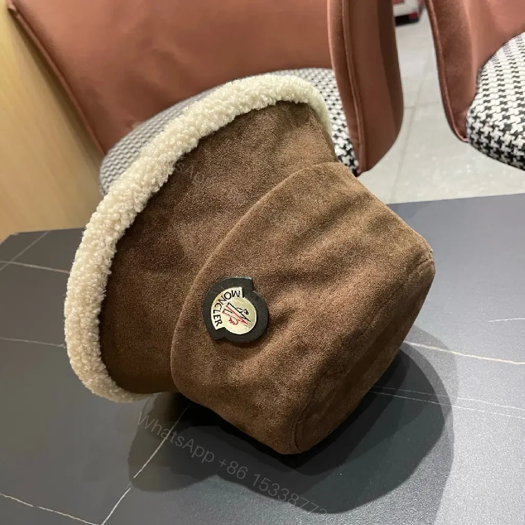 View 8 of Cozy Suede Hat Buckle Shine Warmth Bucket Style