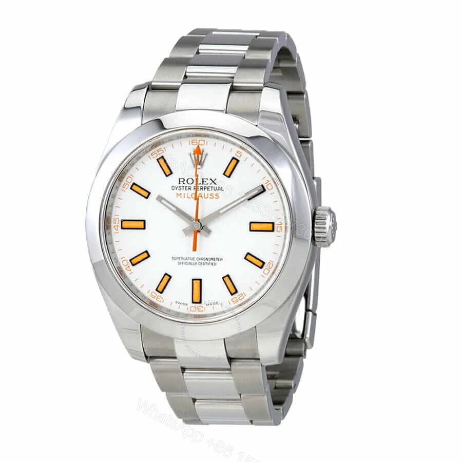 View 2 of Rolex Milgauss 116400-0002 Super Clone : Steel White Dial 40mm Oyster