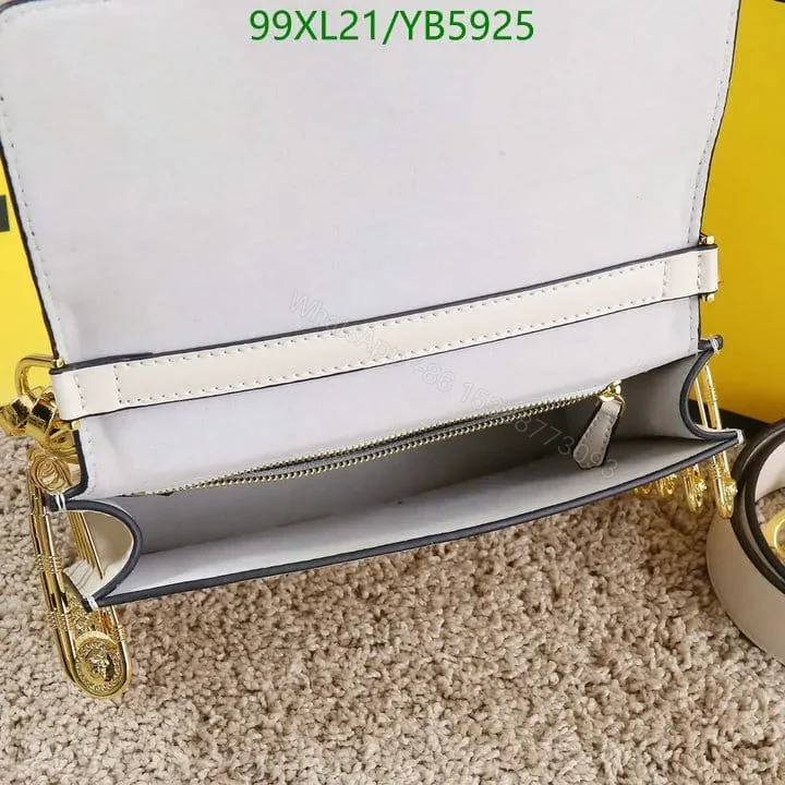 View 6 of Fendi Baguette Brooch White Leather Bag YB5925